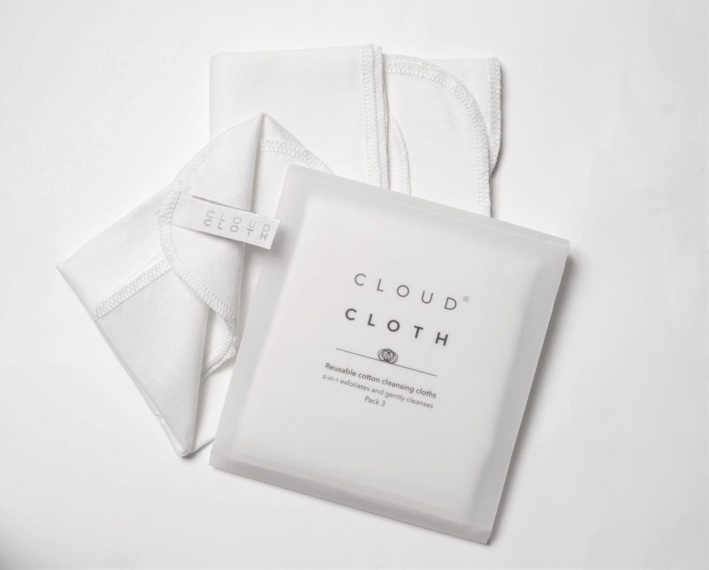 CloudCloth® Reusable Cotton Dual Muslin Face Cleansing Cloths.